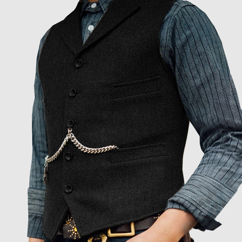 Men's Classic Herringbone Waistcoat - Stylish and Versatile - Perfect for Formal and Casual Occasions