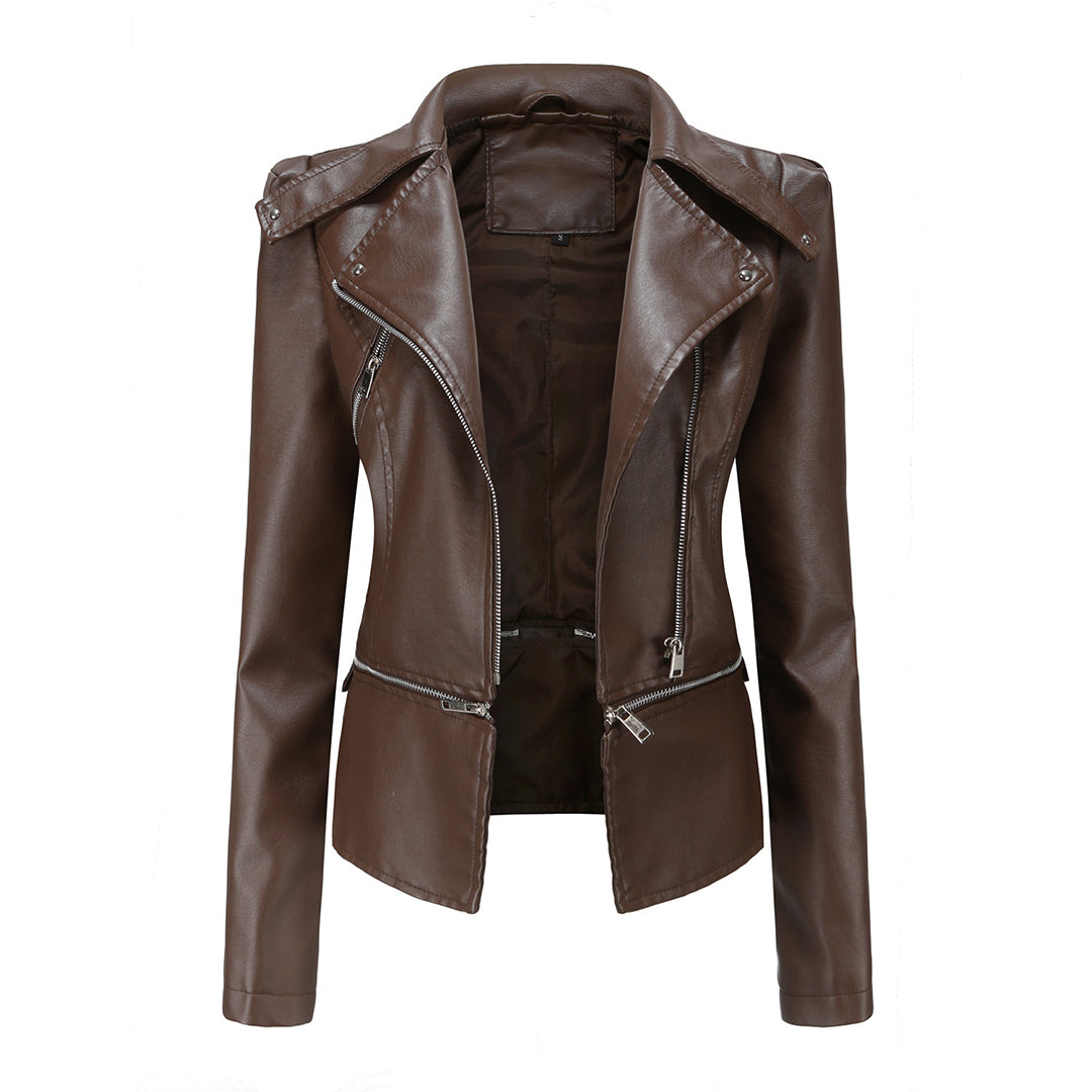 Fashionable leather jacket for women