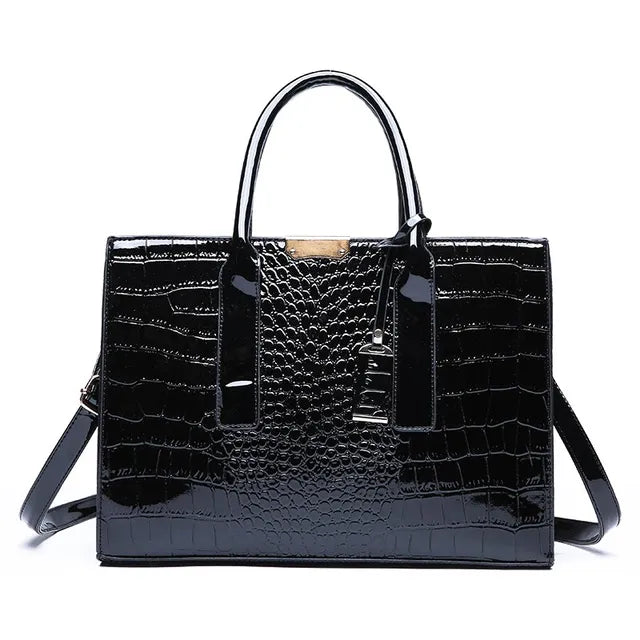 Ladies' handbag with crocodile print