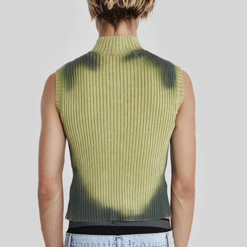 Turtleneck waistcoat with zip