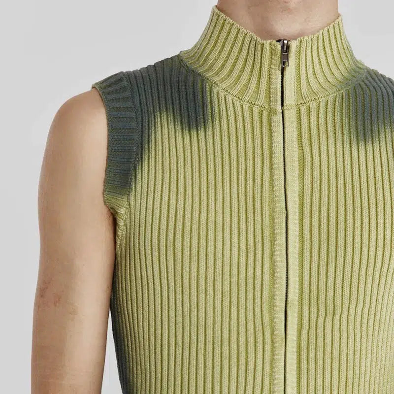 Turtleneck waistcoat with zip