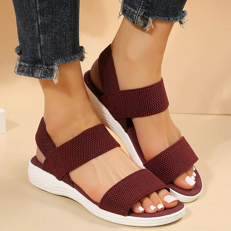 Knitted wedge sandals