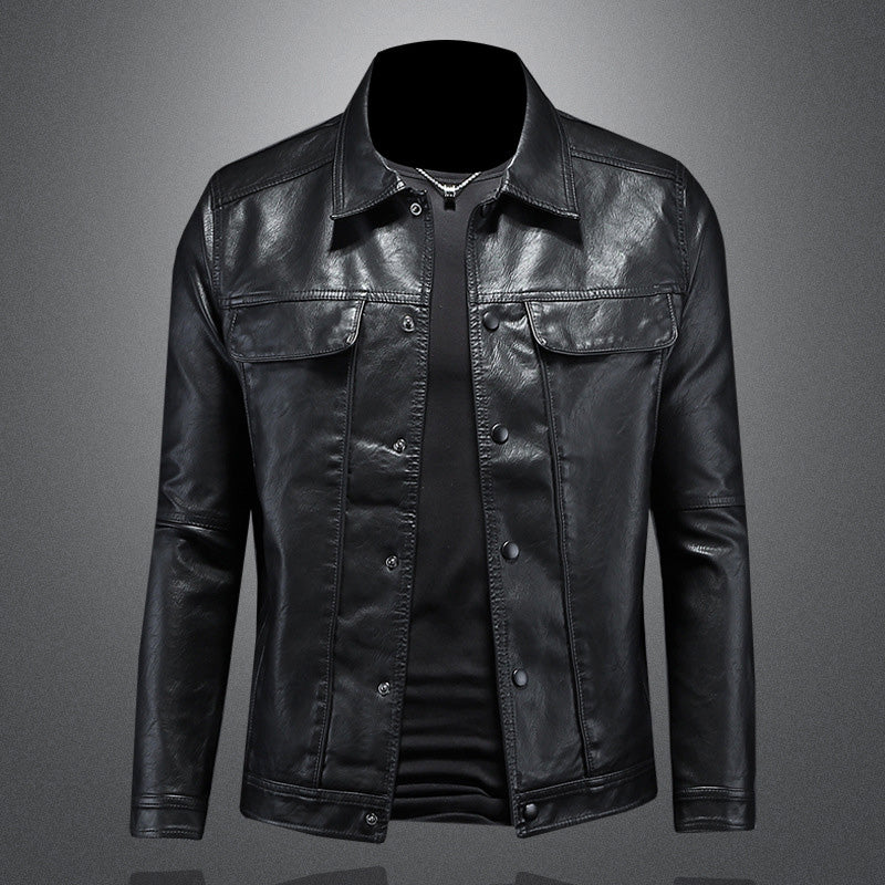 Leather biker jacket