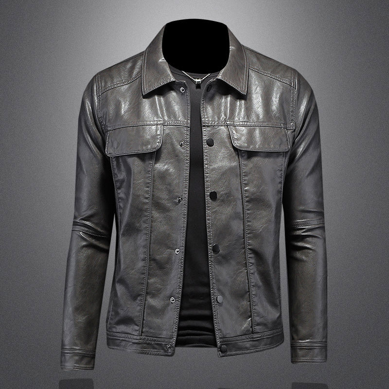 Leather biker jacket