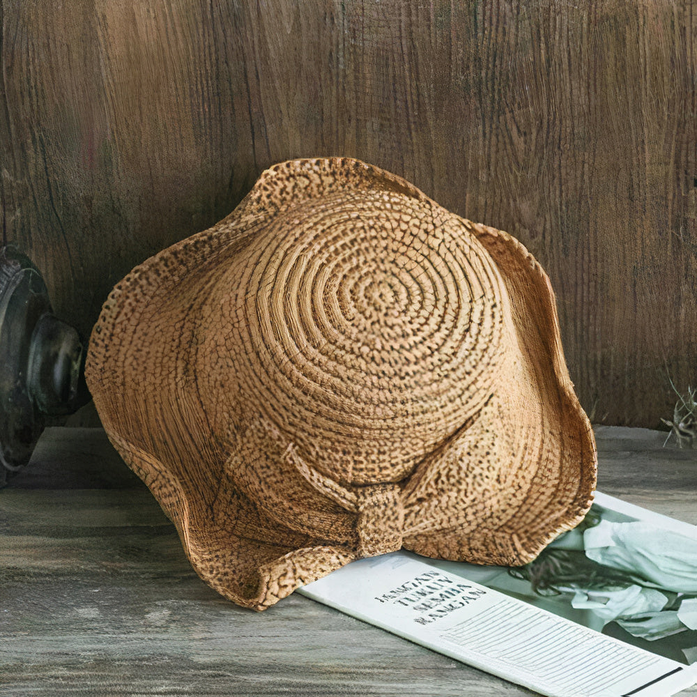 Foldable summer hat with bow