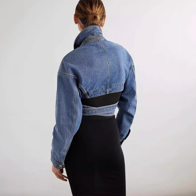 Women's Hollow Denim Jacket - Stylish & Versatile - Ideal for Casual Outings - Trendy Fashion Essential