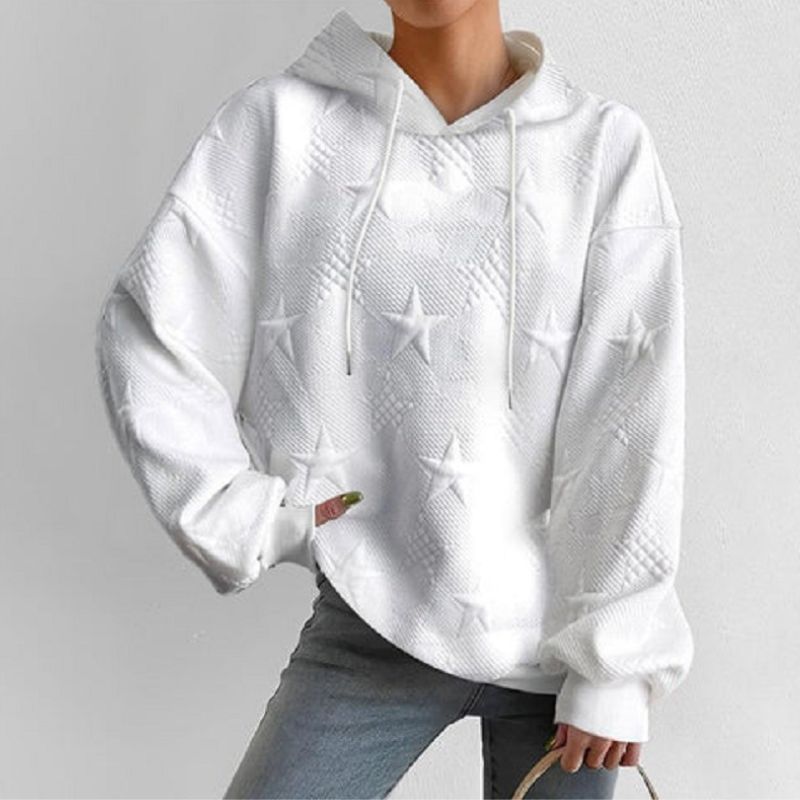 Women - Cozy Knit Jumper - Stylish Star Design Casual Sweater - Perfect for Everyday Wear