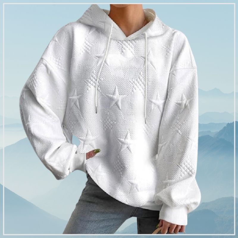 Women - Cozy Knit Jumper - Stylish Star Design Casual Sweater - Perfect for Everyday Wear