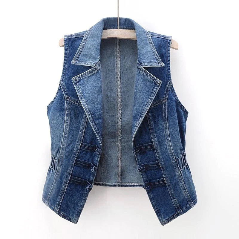 Women's Denim Vest - Stylish & Comfortable Waistcoat - Perfect Layering Piece for Every Occasion