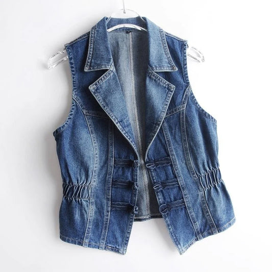 Women's Denim Vest - Stylish & Comfortable Waistcoat - Perfect Layering Piece for Every Occasion