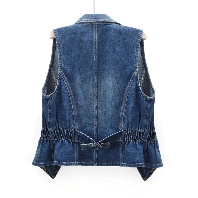 Women's Denim Vest - Stylish & Comfortable Waistcoat - Perfect Layering Piece for Every Occasion