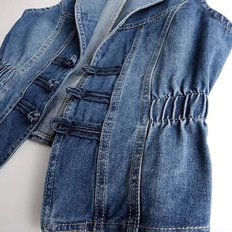 Women's Denim Vest - Stylish & Comfortable Waistcoat - Perfect Layering Piece for Every Occasion