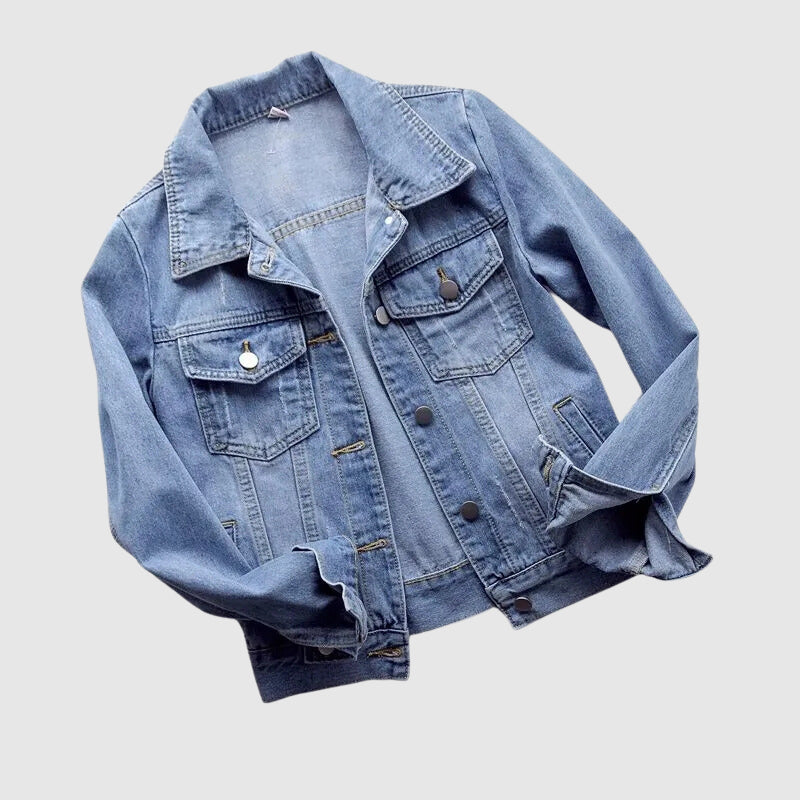 Women's Urban Denim Jacket - Durable Cotton Blend - Stylish Casual Wear for Everyday Outfits