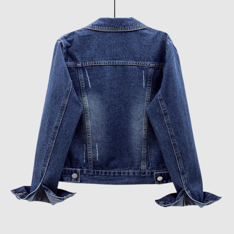 Women's Urban Denim Jacket - Durable Cotton Blend - Stylish Casual Wear for Everyday Outfits