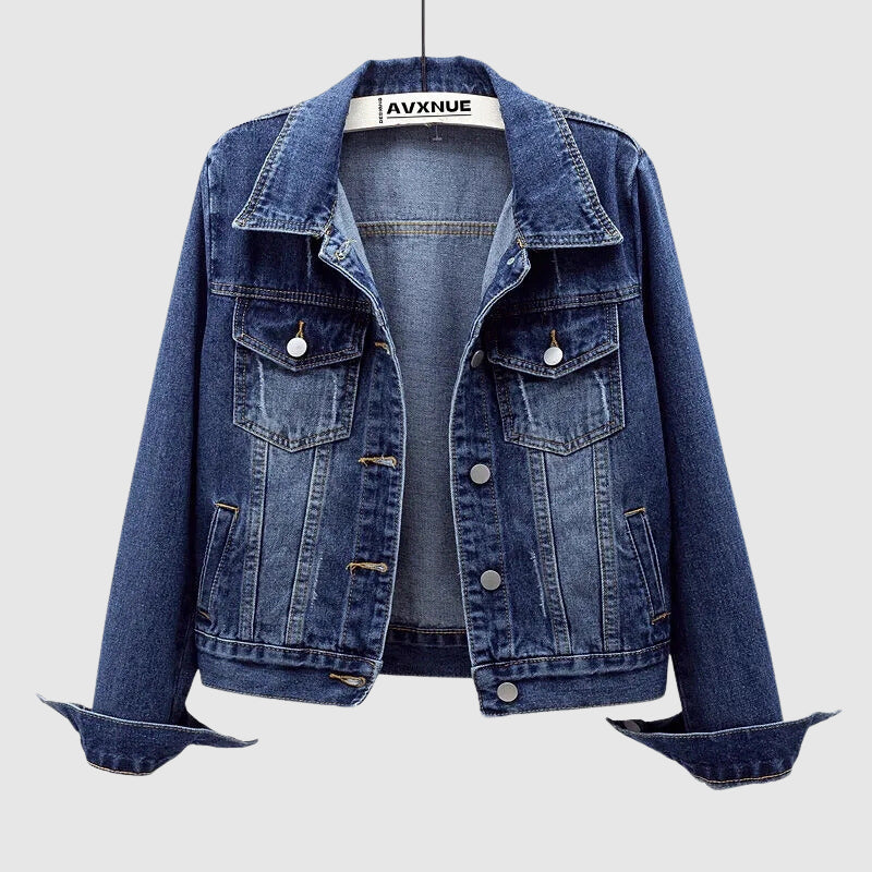 Women's Urban Denim Jacket - Durable Cotton Blend - Stylish Casual Wear for Everyday Outfits