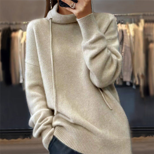 Pullover with stand-up collar