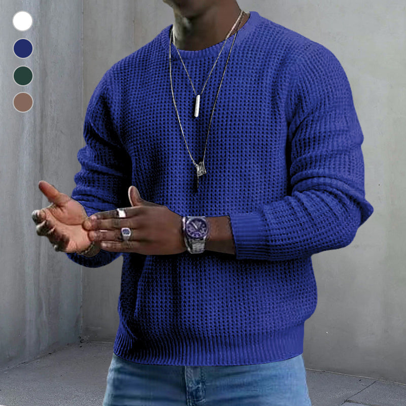 Men - Long Sleeve Jumper - Soft Knit Fabric - Cozy Round Neck Sweater for Ultimate Comfort and Warmth