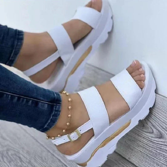 Stylish summer wedge heel sandals