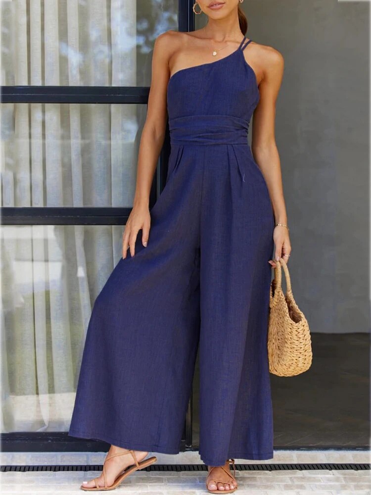 Backless double band jumpsuit