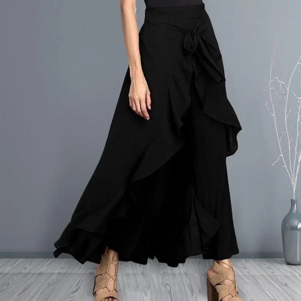 Maxi skirt with ruffle detail