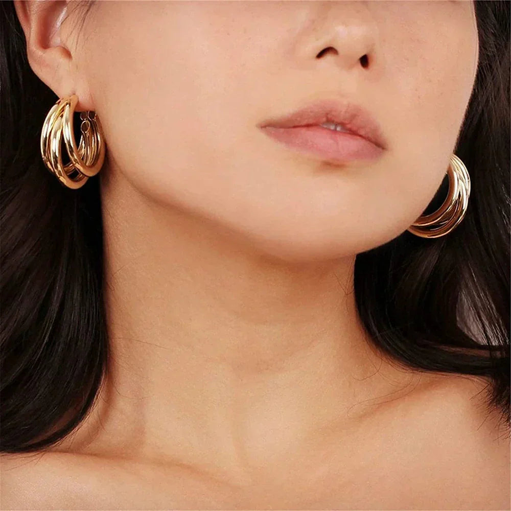 3 Golden Earrings