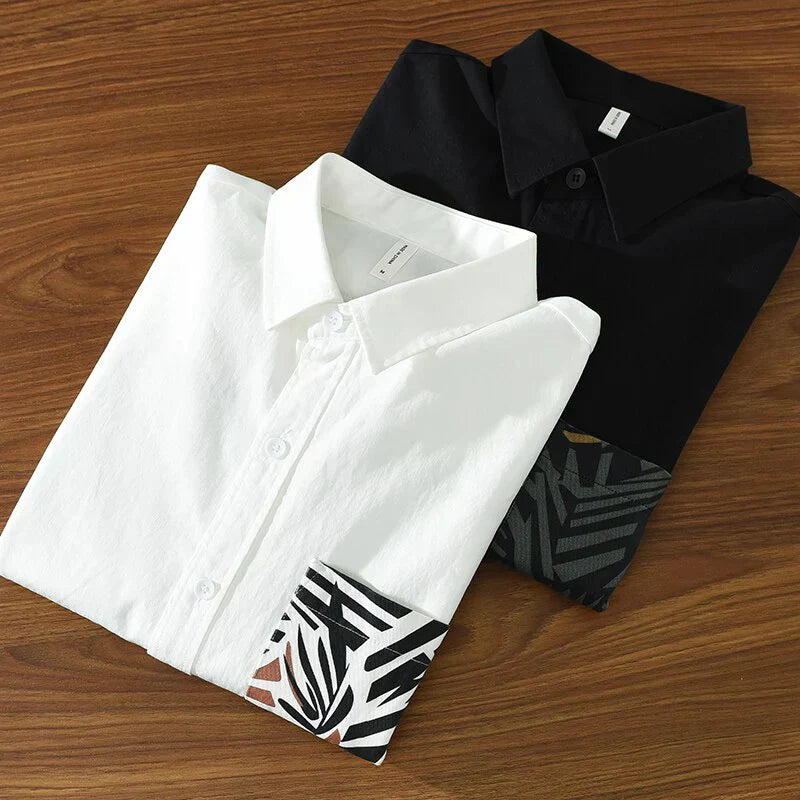 Modern white shirt with zebra pocket detail