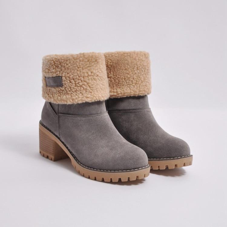 Warm winter boots made from winter fur