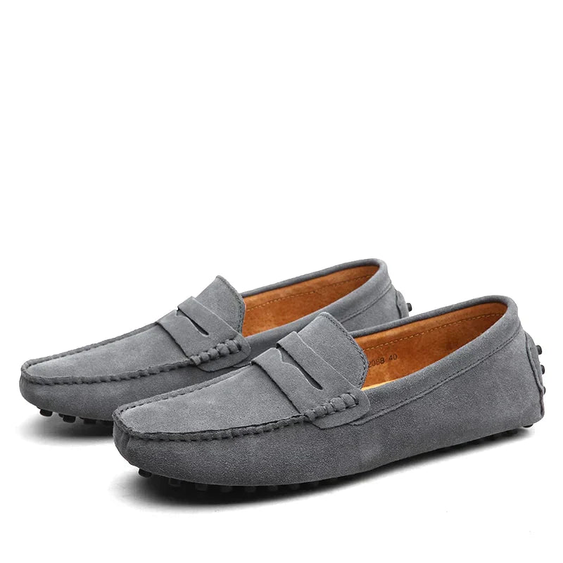 Italian-style suede loafers