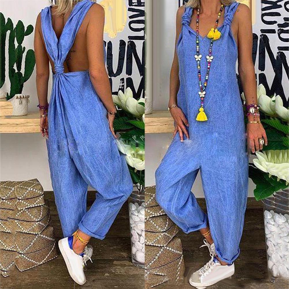 Backless knotted jumpsuit