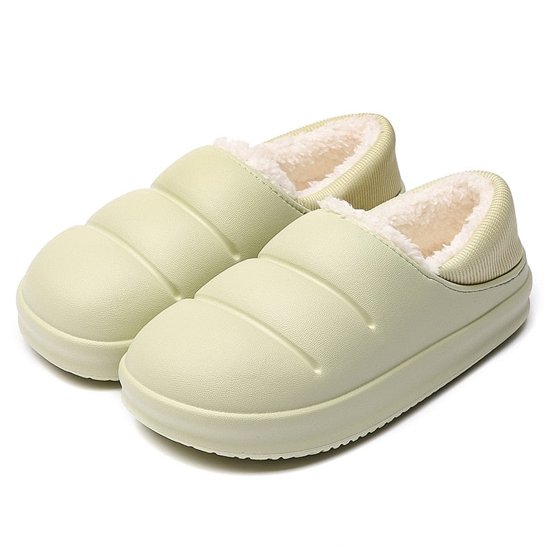 Women's waterproof warm plush slippers