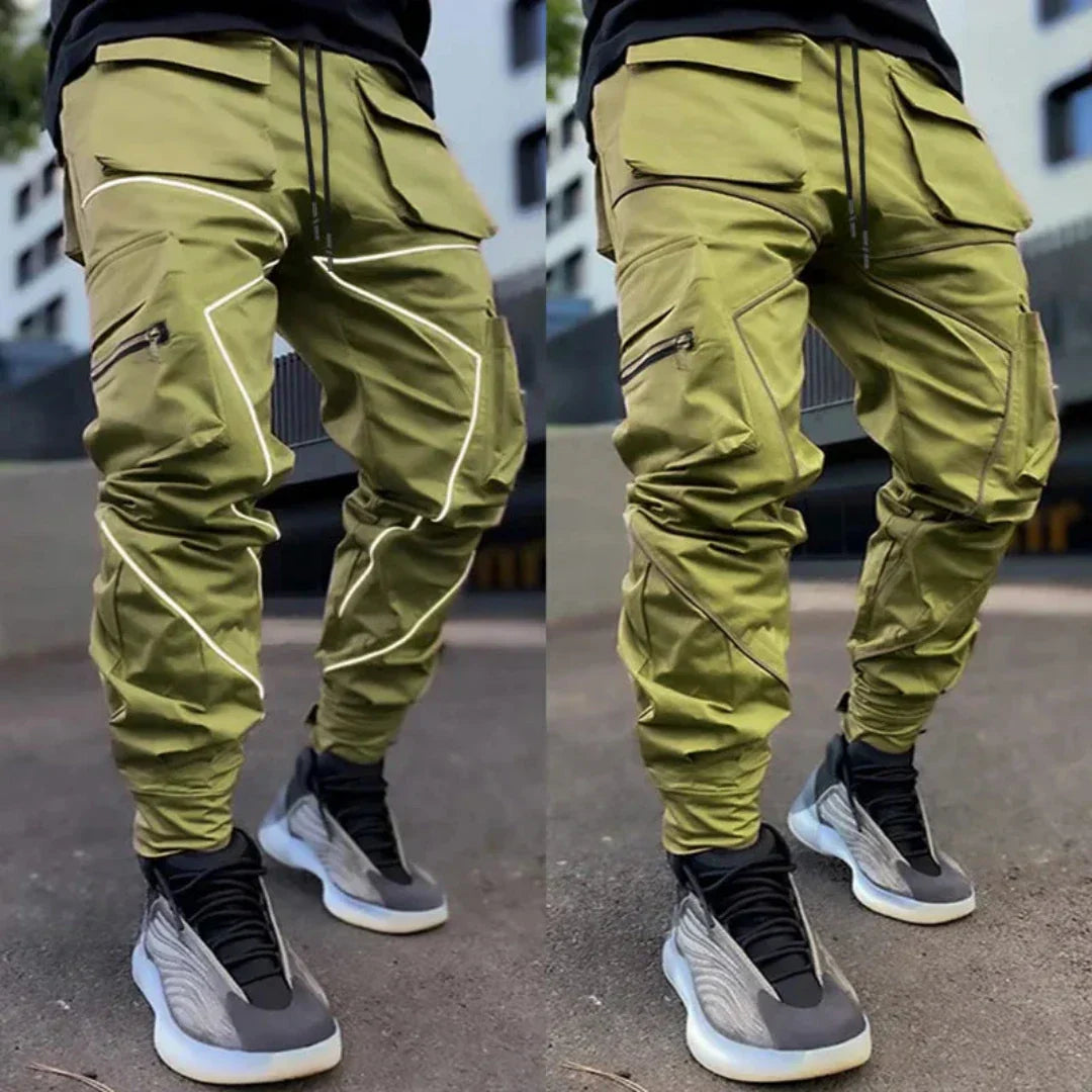 Men - Cargo Trousers - Reflective Fabric - Stylish and Functional Cargo Pants for Men