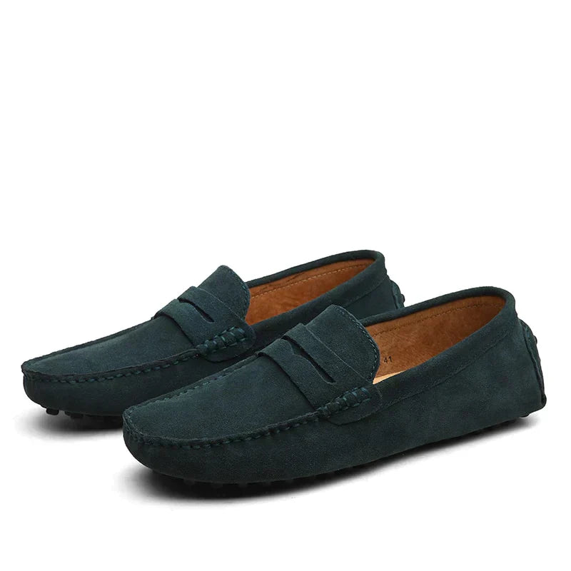 Italian-style suede loafers