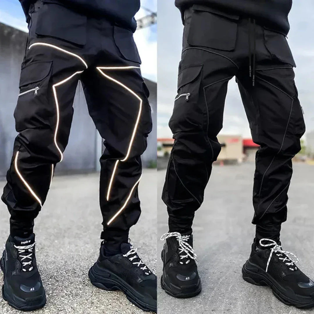 Men - Cargo Trousers - Reflective Fabric - Stylish and Functional Cargo Pants for Men