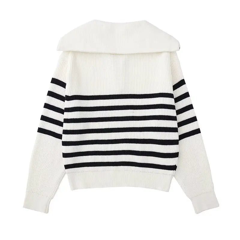 Retro half-zip striped jumper