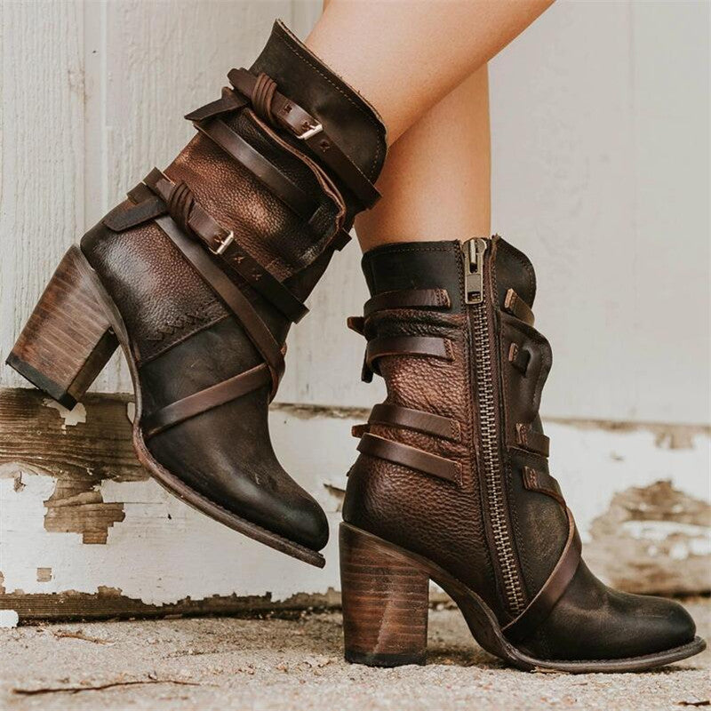 Winter ladies leather boots