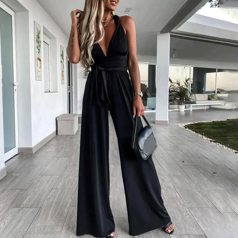 Elegant jumpsuit with cross back