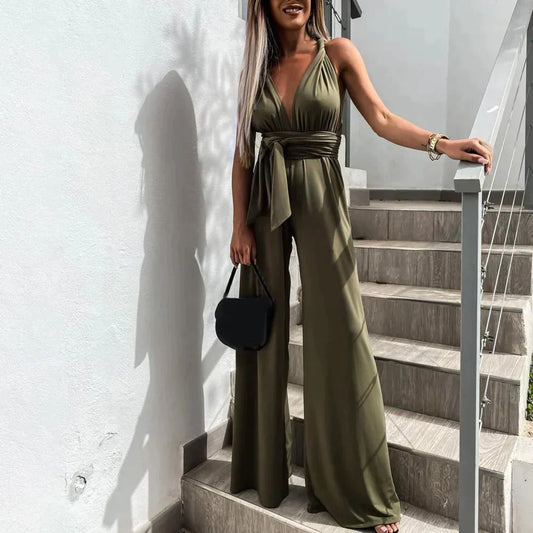 Elegant jumpsuit with cross back