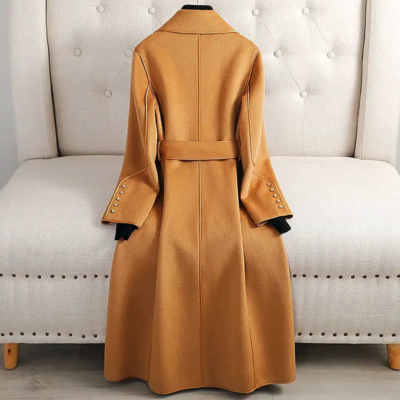 Women - Trench Coat - Stylish Belted Design - Classic & Elegant Outerwear for All Seasons