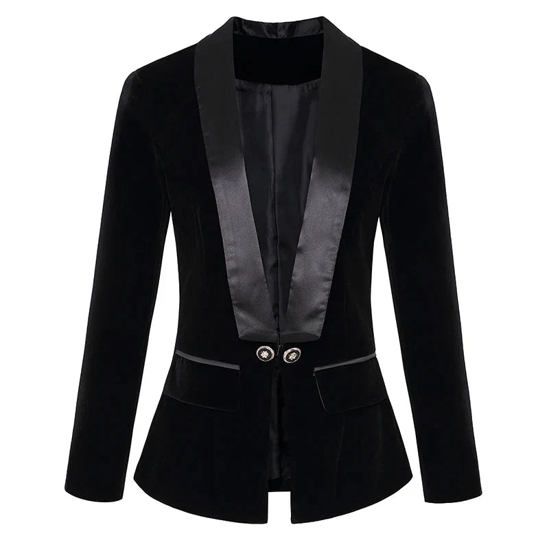 Velvet tuxedo blazer with satin lapels