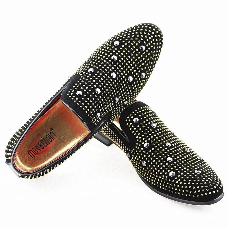 Luxurious loafers with stud embellishments