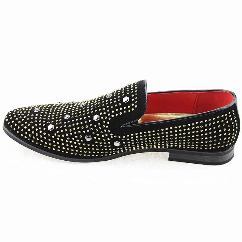 Luxurious loafers with stud embellishments