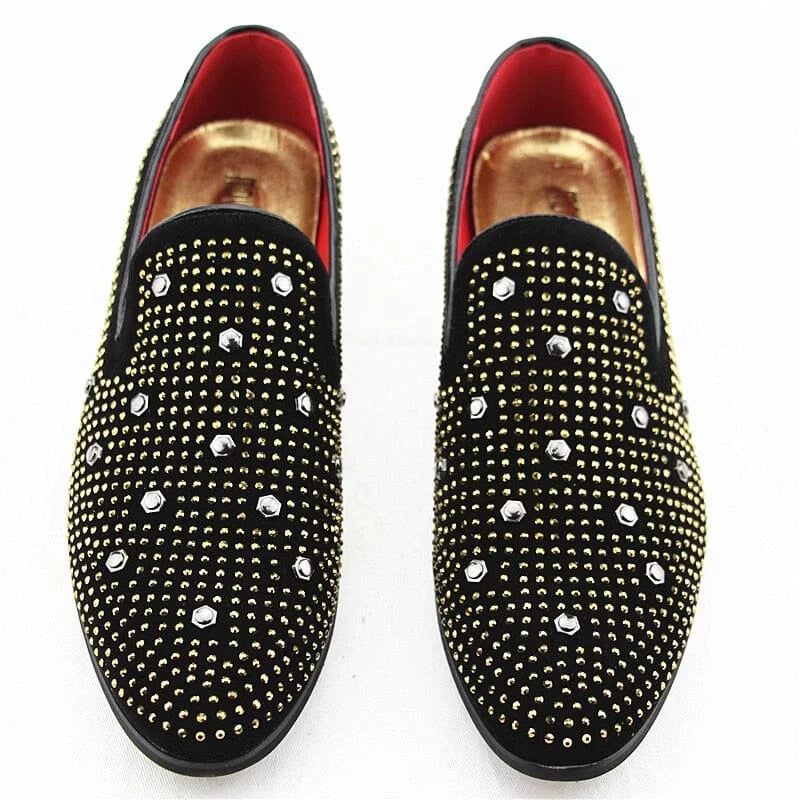 Luxurious loafers with stud embellishments