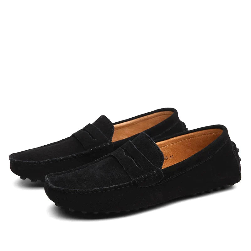 Italian-style suede loafers