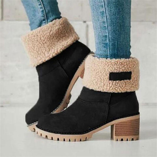 Warm winter boots made from winter fur