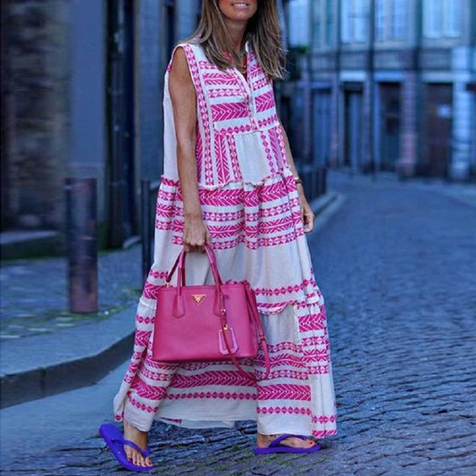 Pink patterned dress