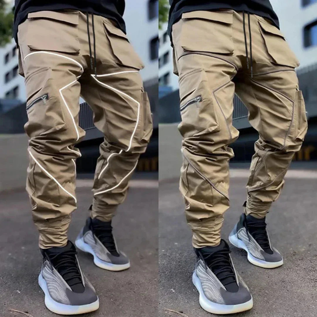 Men - Cargo Trousers - Reflective Fabric - Stylish and Functional Cargo Pants for Men