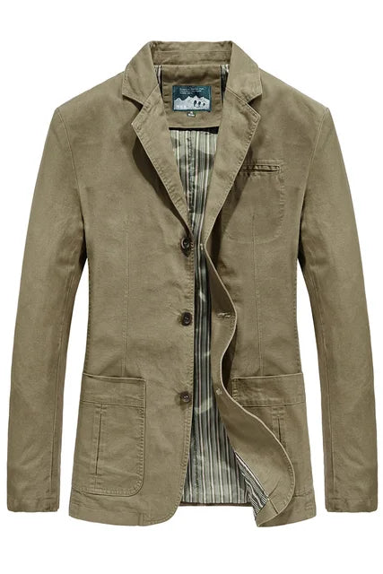 Men's Multi-Pocket Single-Button Blazer