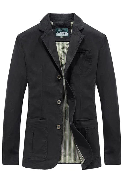 Men's Multi-Pocket Single-Button Blazer