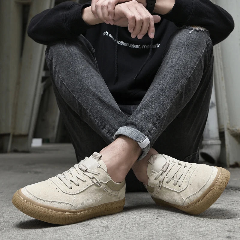 Casual suede sneakers with textured sole