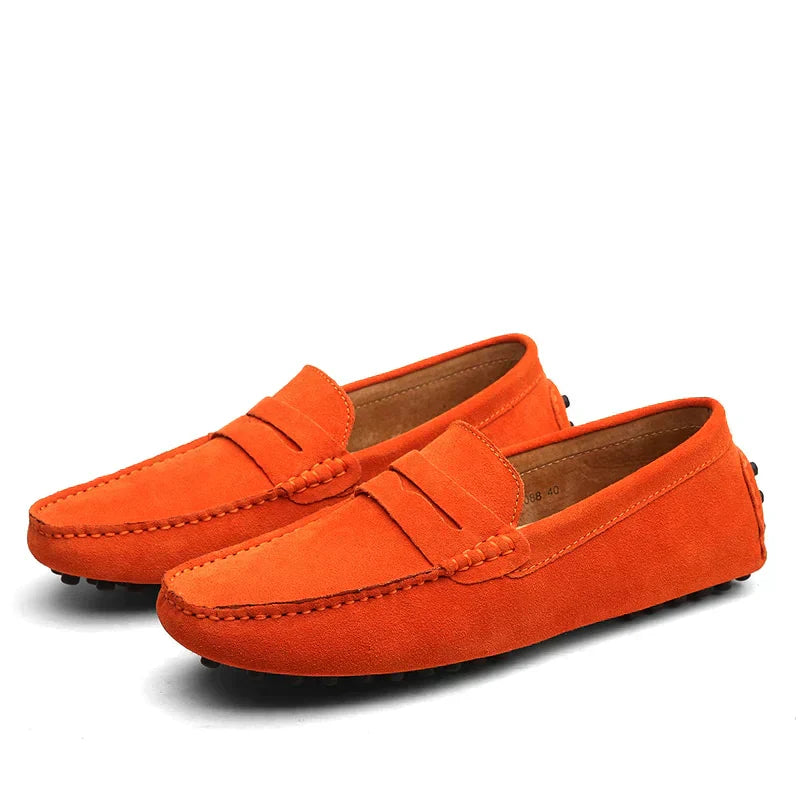 Italian-style suede loafers